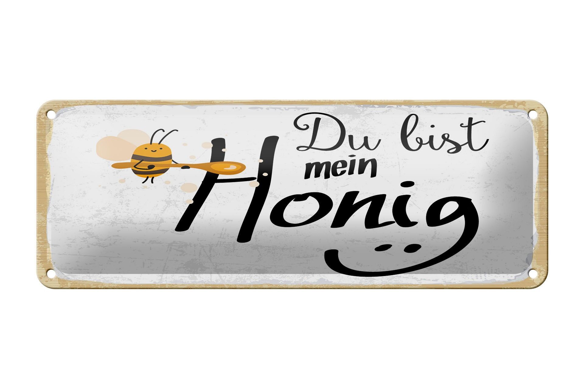 Cartello in latta 27x10 cm con la scritta "you are my honey bees" cartello decorativo