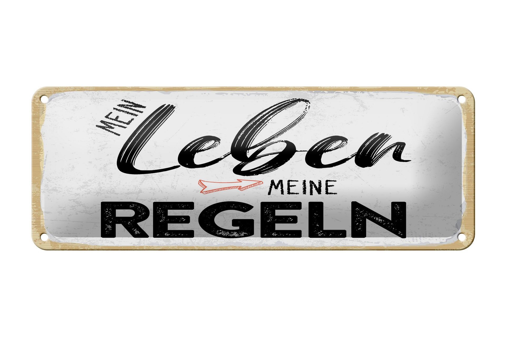 Cartello in latta con scritta 27x10 cm La mia vita le mie regole cartello decorativo