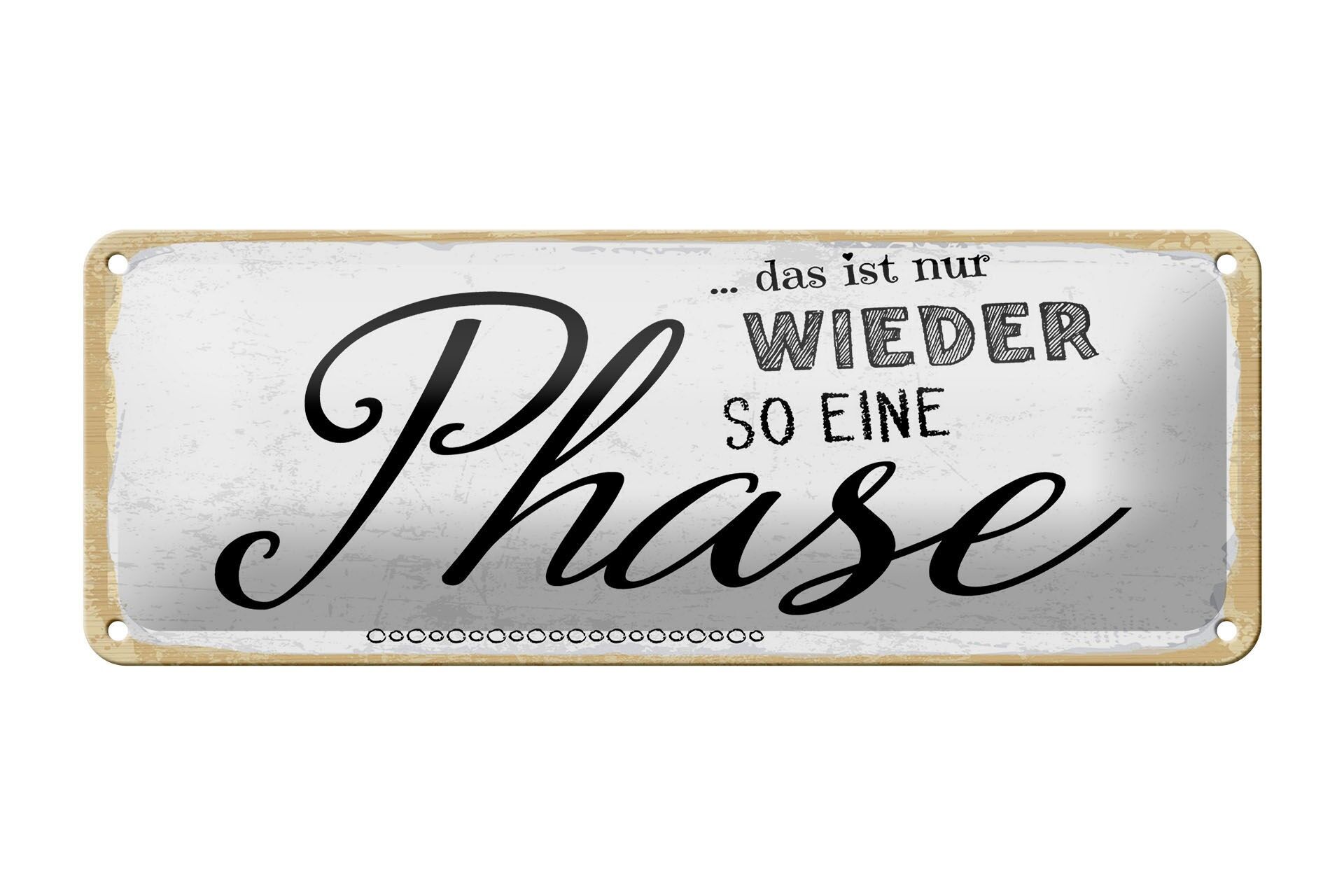 Cartello in latta 27x10 cm con la scritta "Just another phase" cartello decorativo