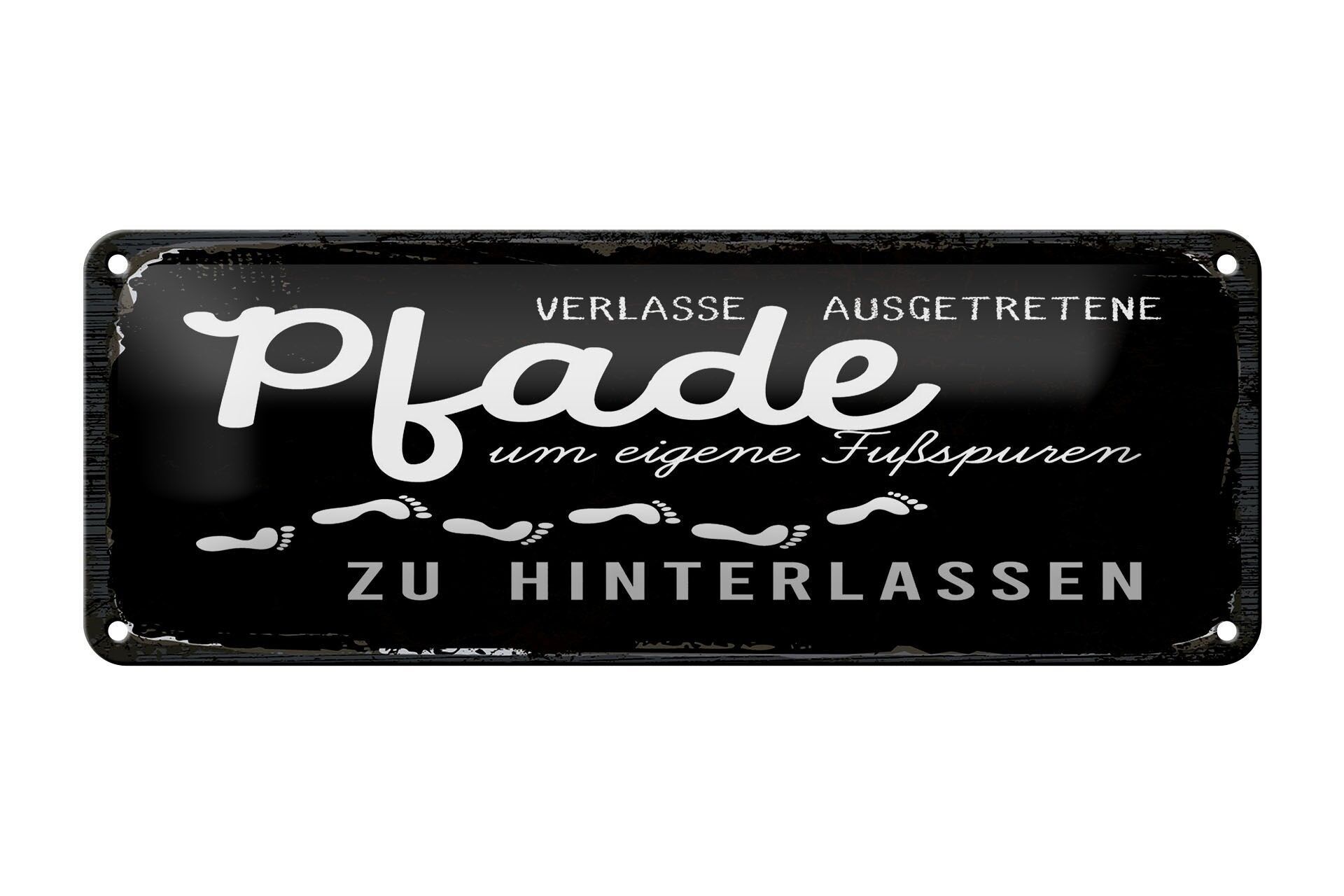 Cartello in metallo con scritta 27x10 cm Lascia i sentieri battuti per decorare il cartello