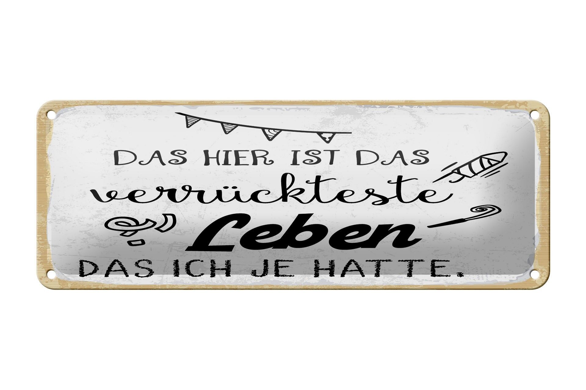 Cartello in latta 27x10 cm con la scritta La vita più pazza che abbia mai avuto cartello decorativo