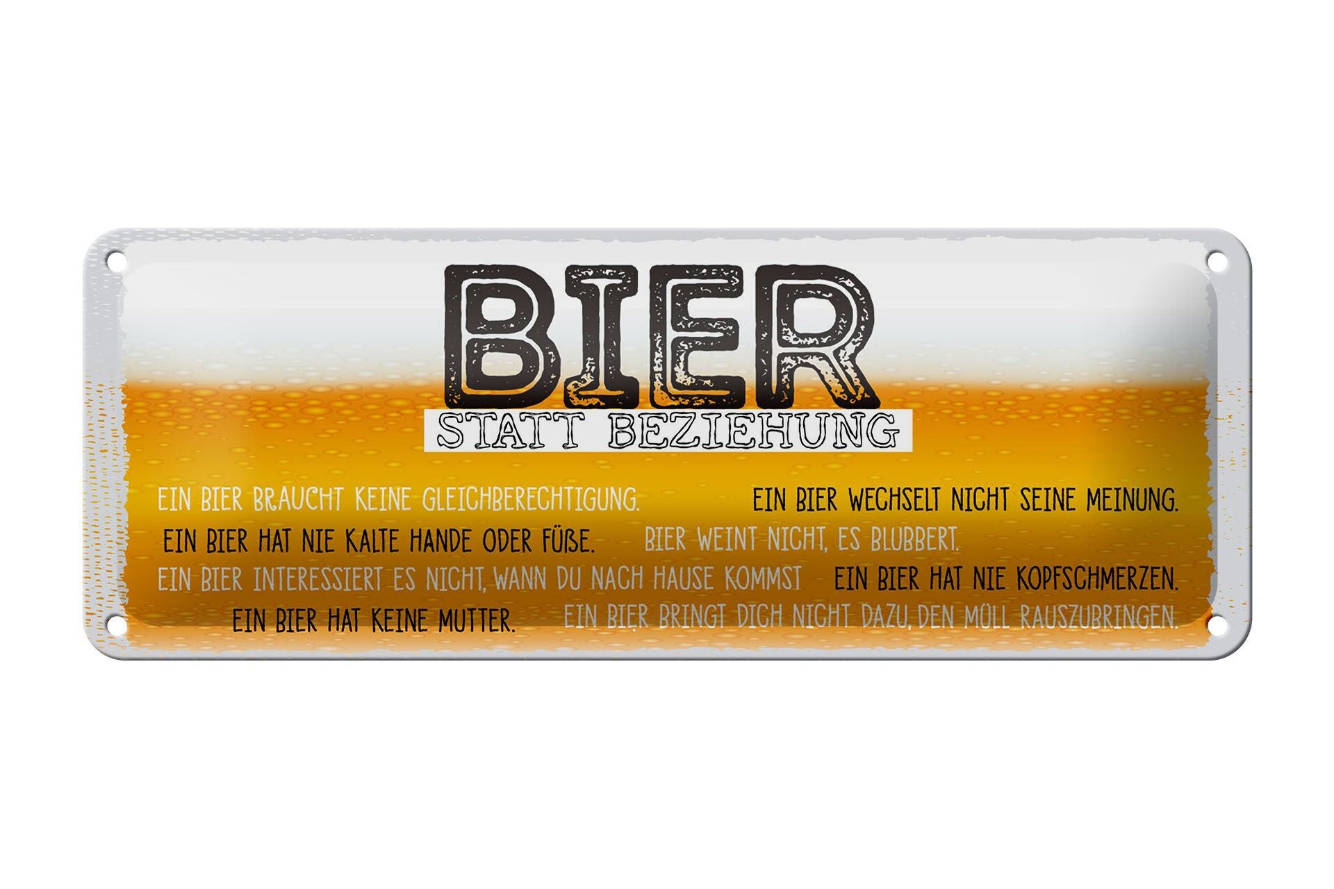 Cartello in latta con la scritta 27x10 cm birra invece di relazione cartello decorativo