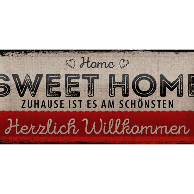 Tin sign saying 27x10 cm home sweet home welcome decoration sign