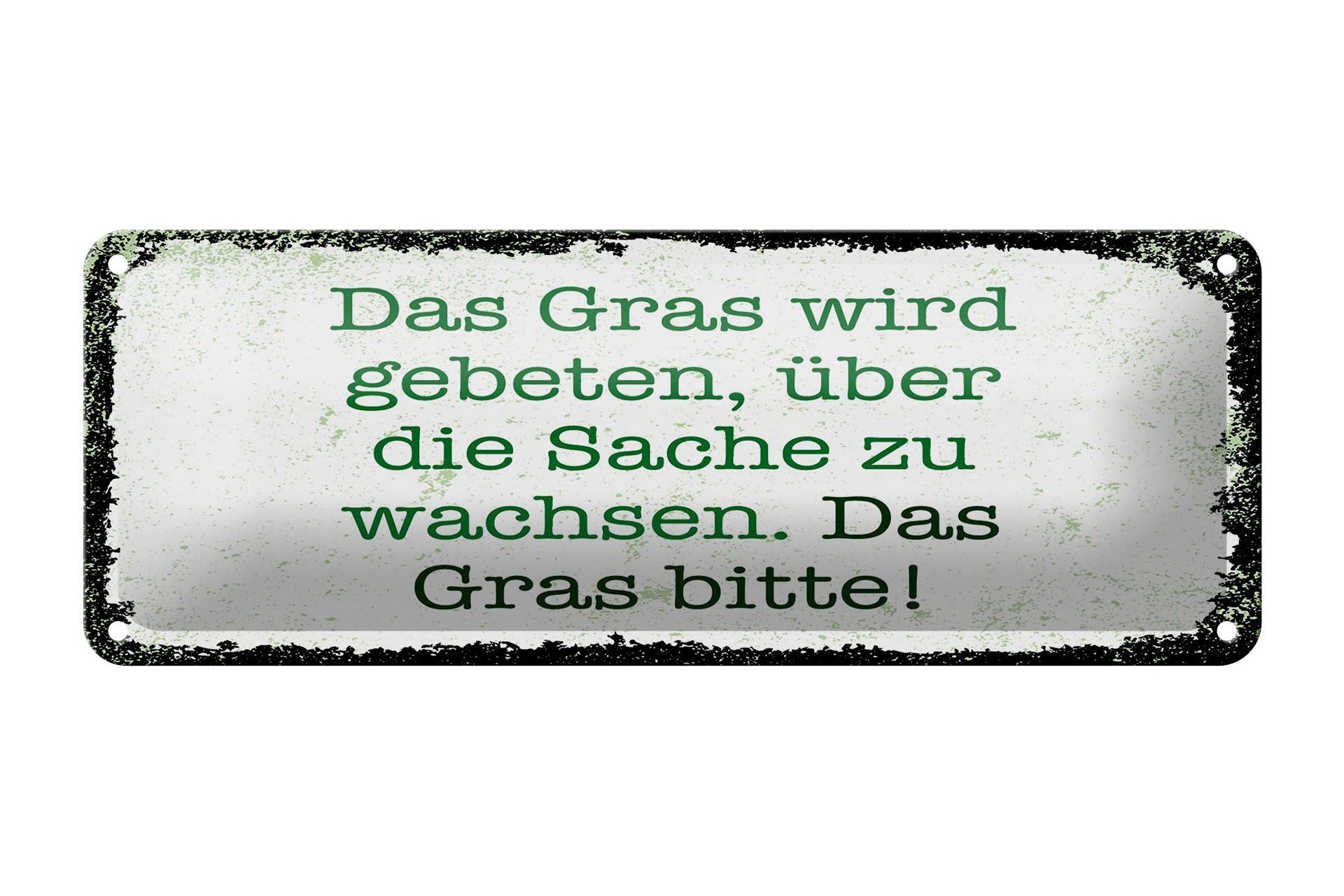 Letrero metálico de 27 x 10 cm que dice "Por favor, deja que crezca la hierba sobre la materia". Letrero decorativo.