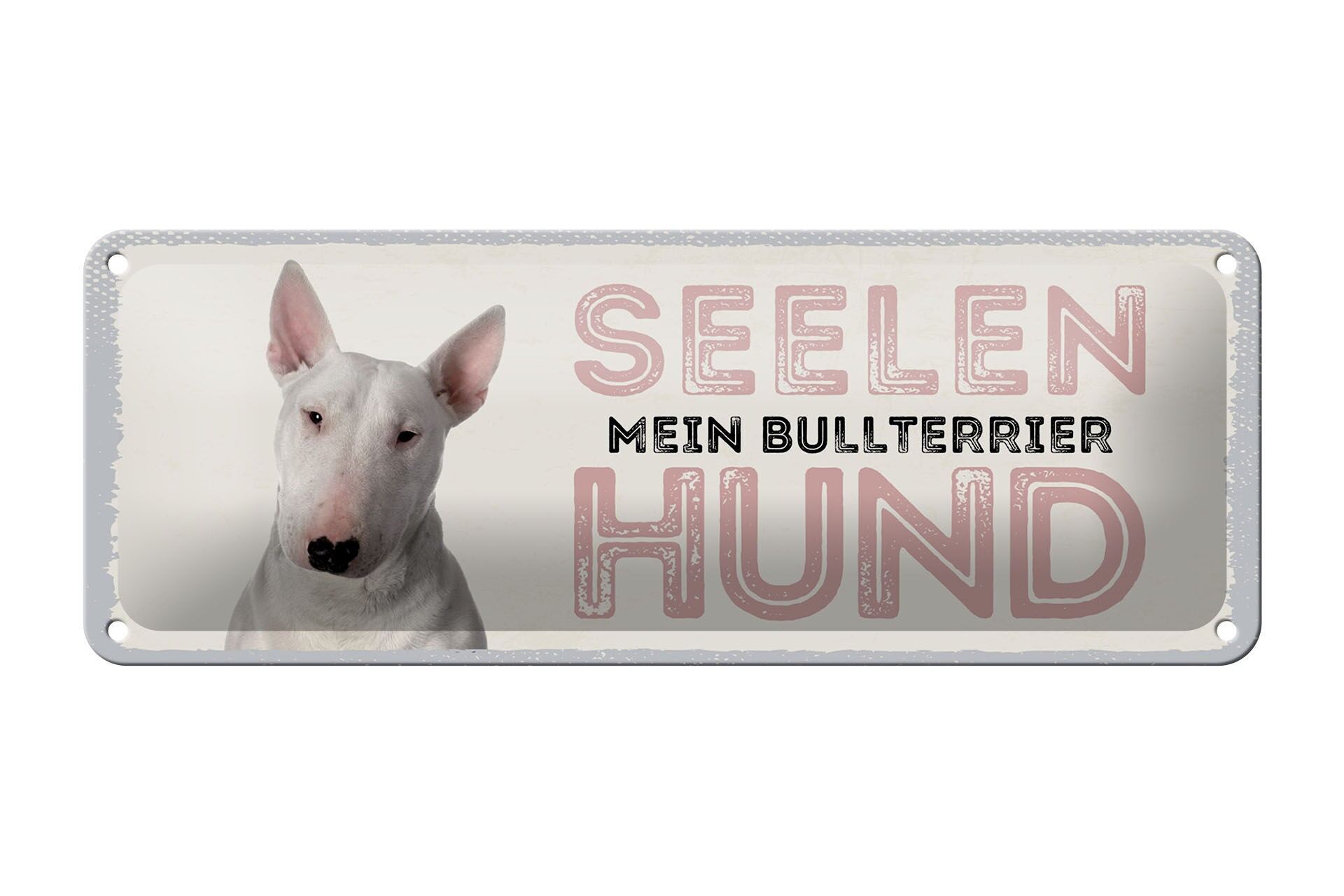 Cartello in latta con scritta 27x10 cm My Bull Terrier Soul Dog cartello decorativo
