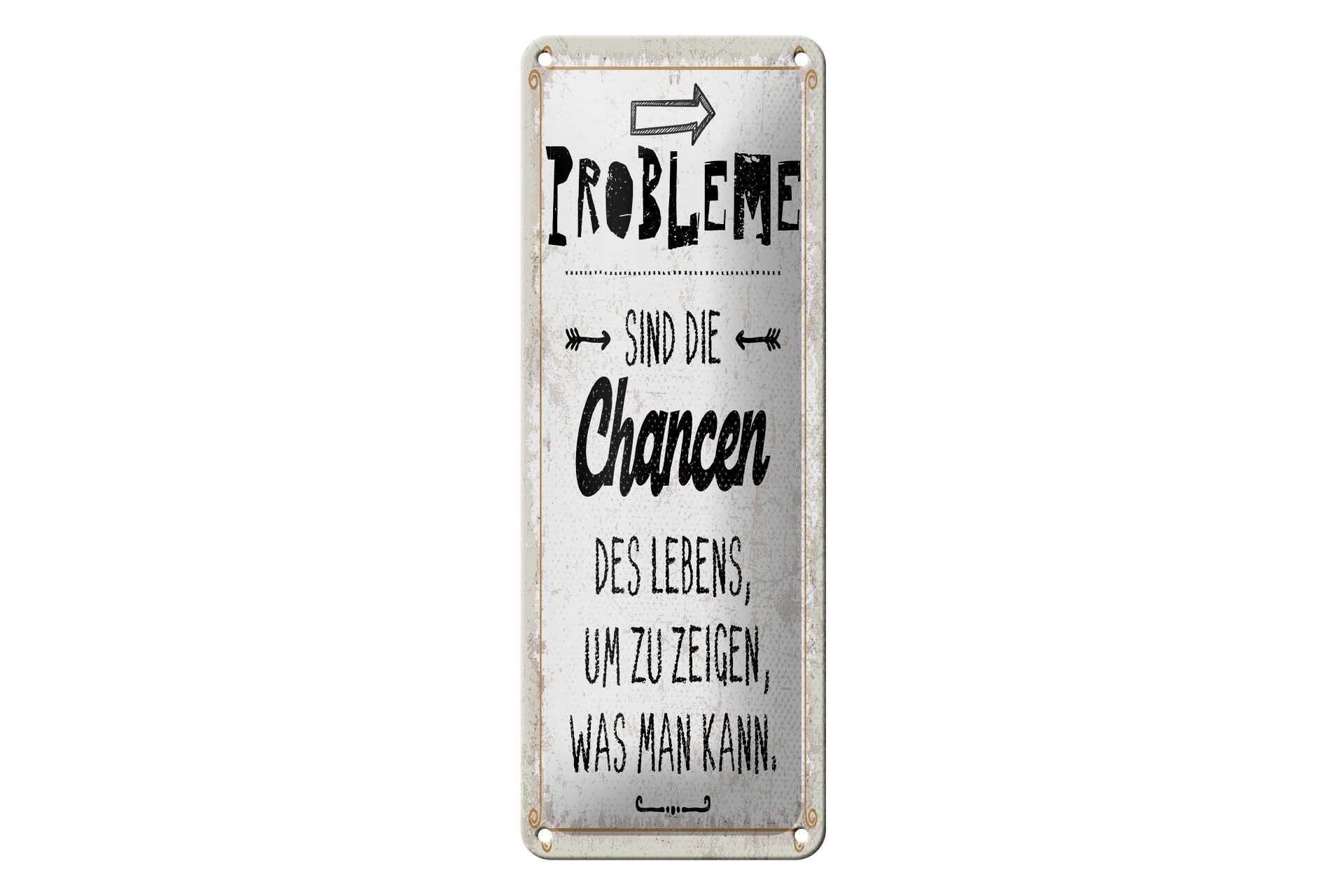 Tin sign saying 27x10 cm problems are opportunities of life decorative sign