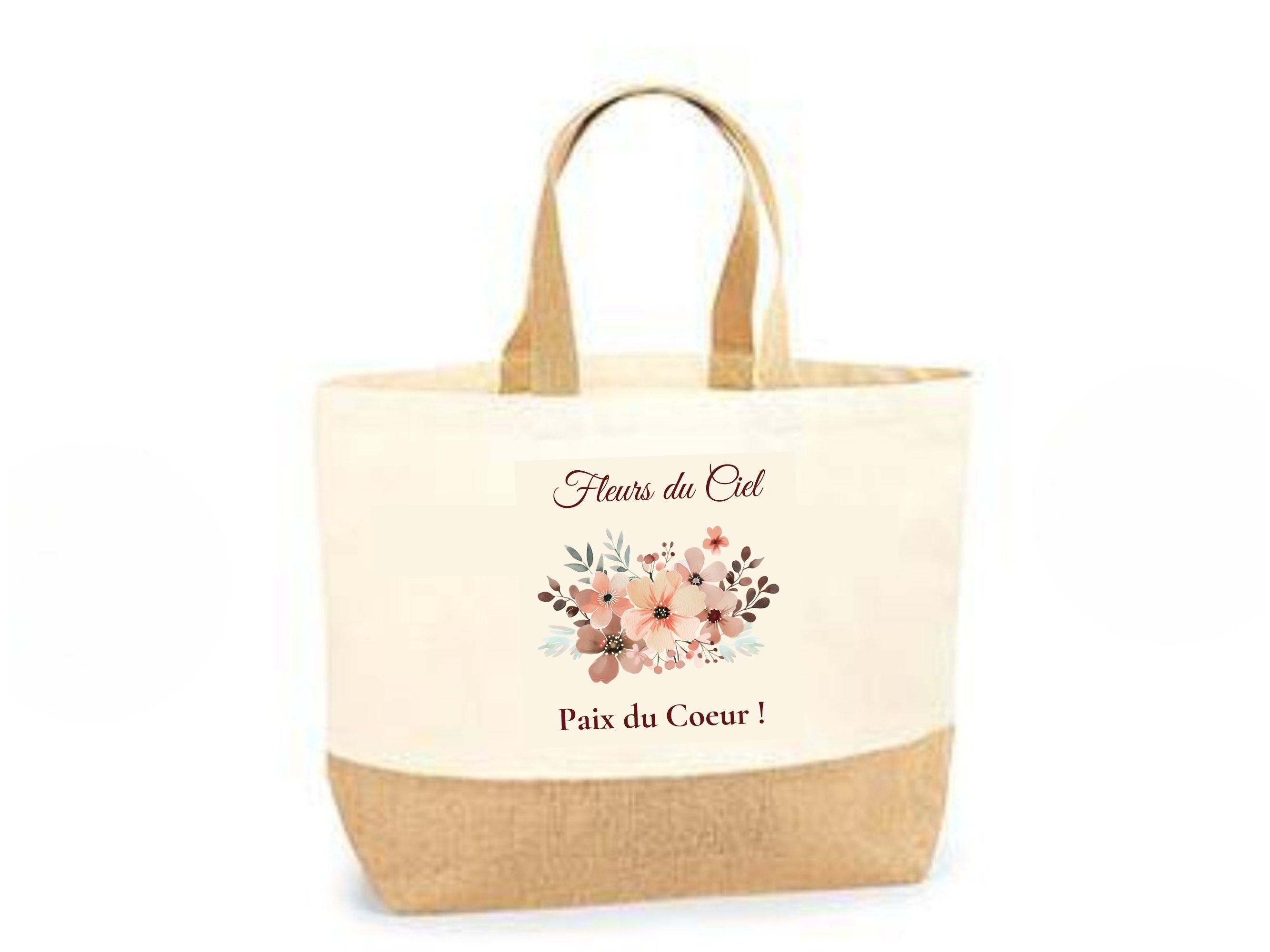 Tragetasche „Blume des Himmels, Frieden des Herzens“ – Florale Eleganz und inspirierende Botschaft