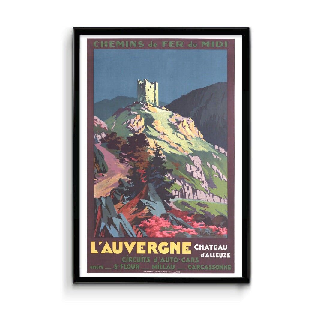 Poster Schloss Alleuze in der Auvergne