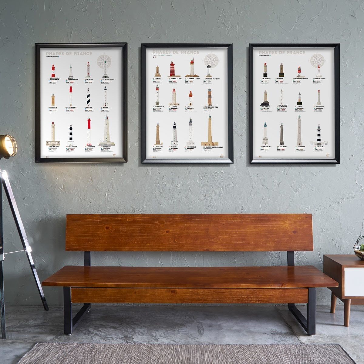 Poster „Trio der Leuchttürme Frankreichs“