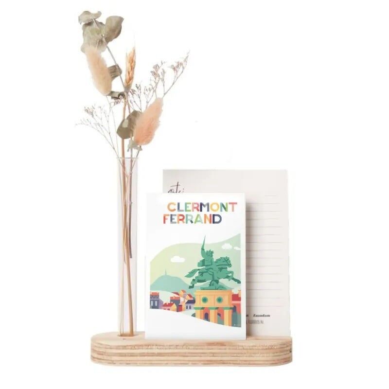 Portacarte con vaso per fiori singoli
