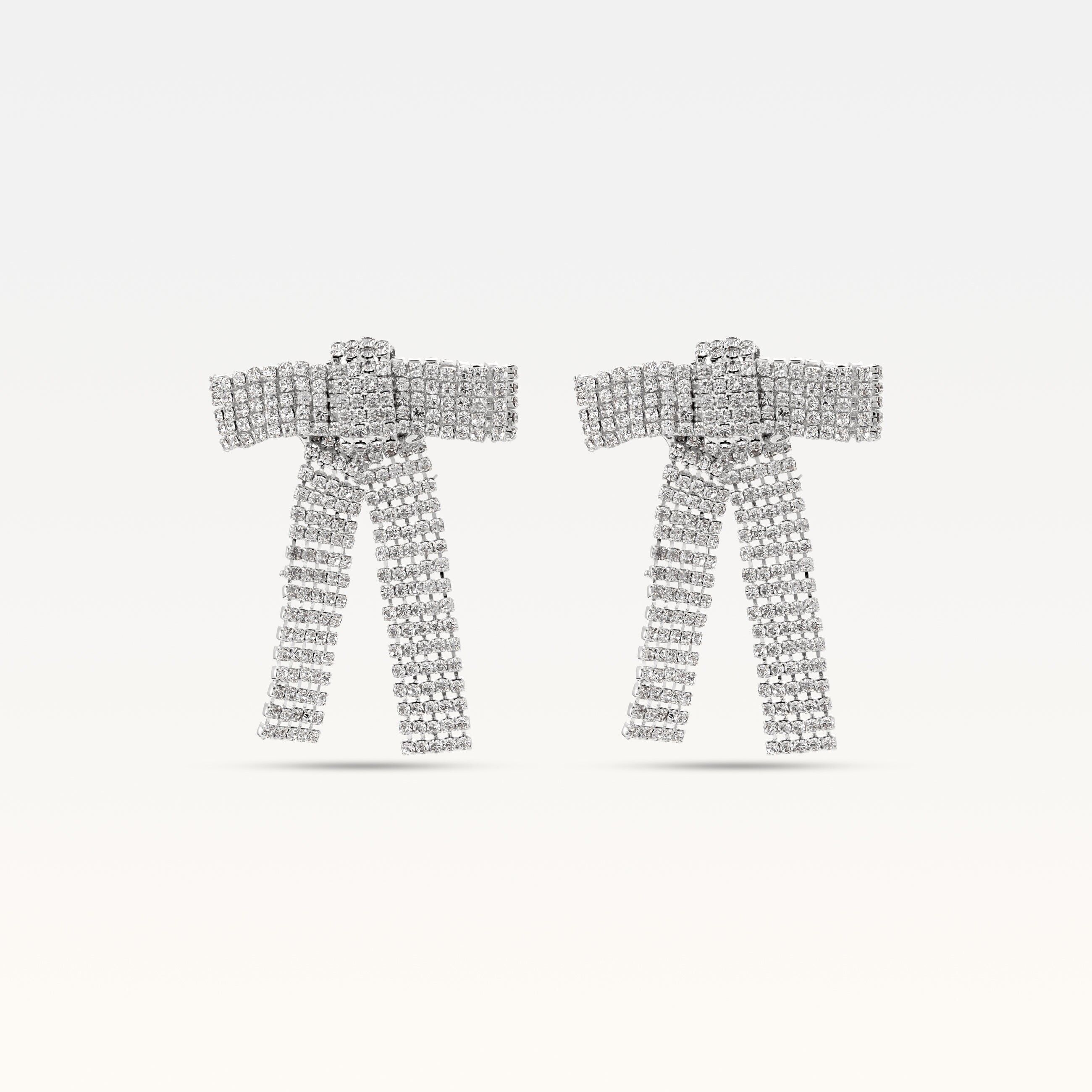 Orecchini con fiocco color argento MB