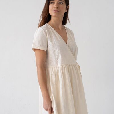 Benoit Beige Wrap Dress