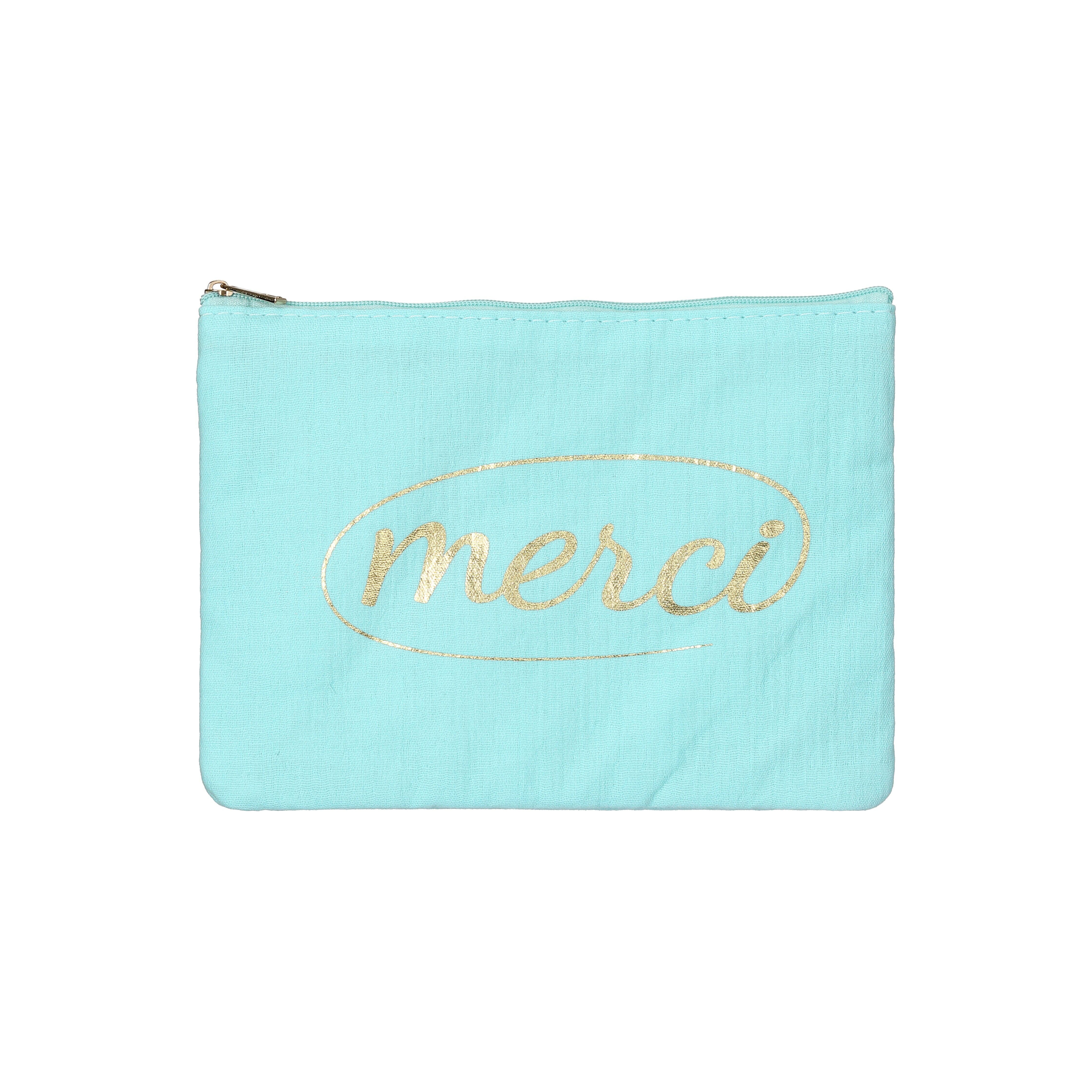 Farbenfroher Stoffbeutel mit goldener Botschaft