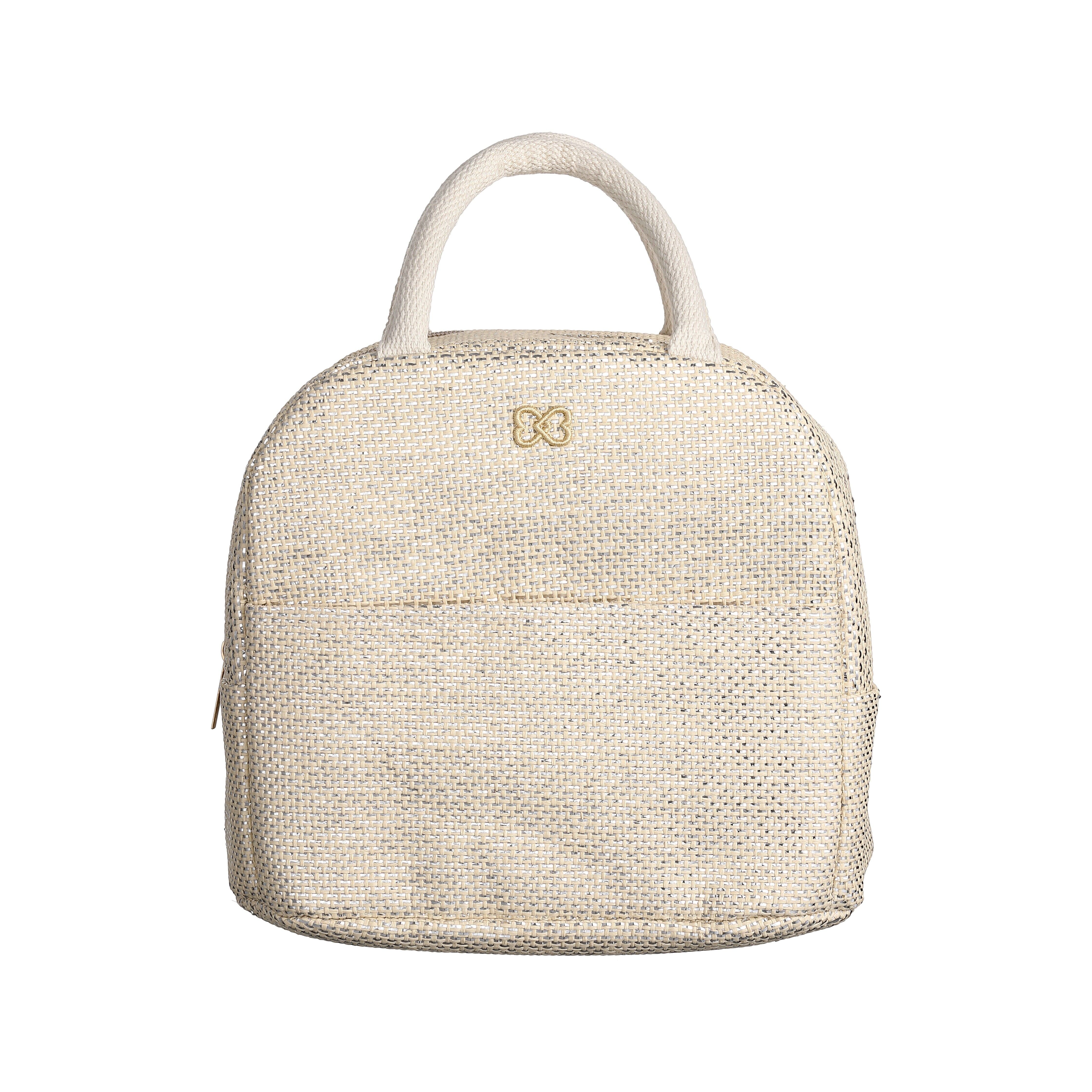 Borsa frigo in paglia lurex con manici