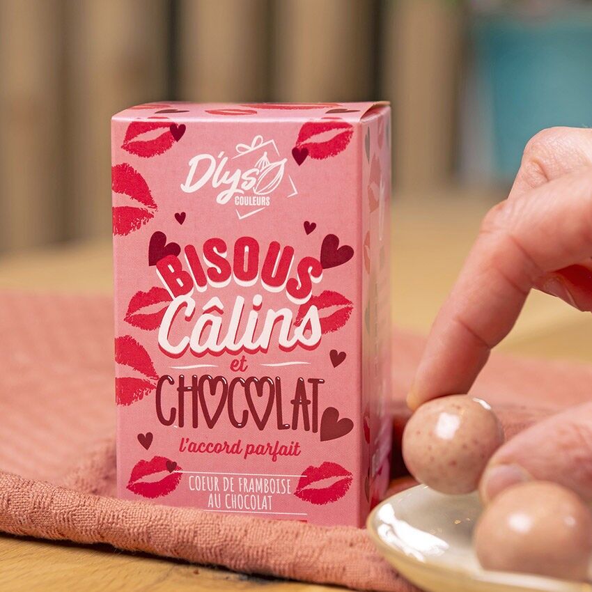 Chocolate Raspberry Heart - Kisses, Hugs and Chocolate