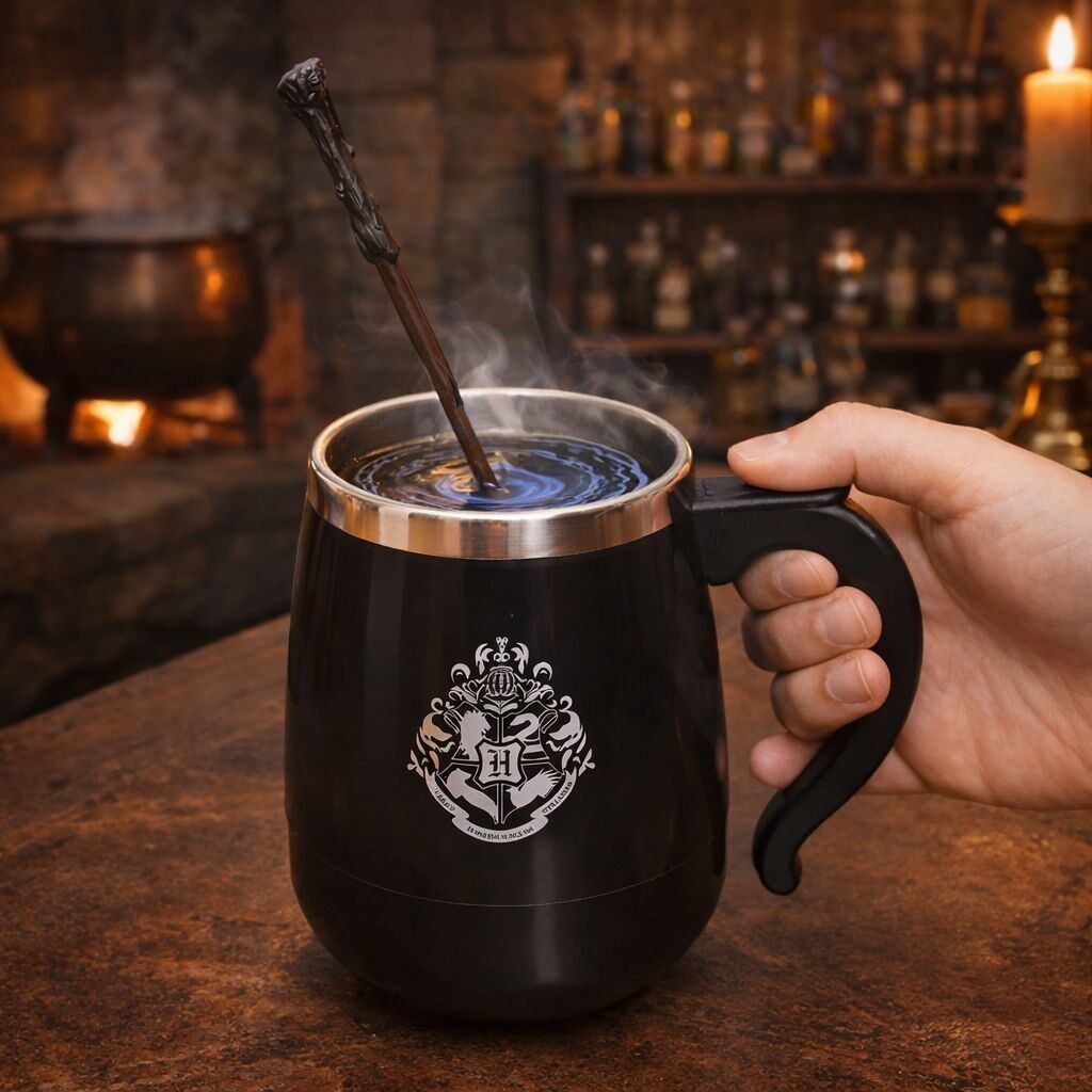 Harry Potter - selbstrührende Tasse mit Zauberstab (350 ml)