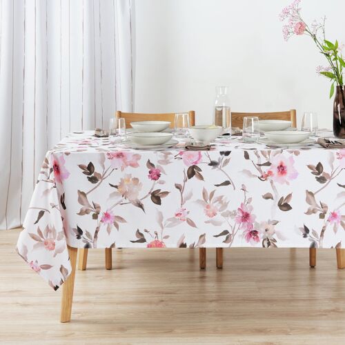 Mantel resinado antimanchas 100% algodón Leeds Rosa