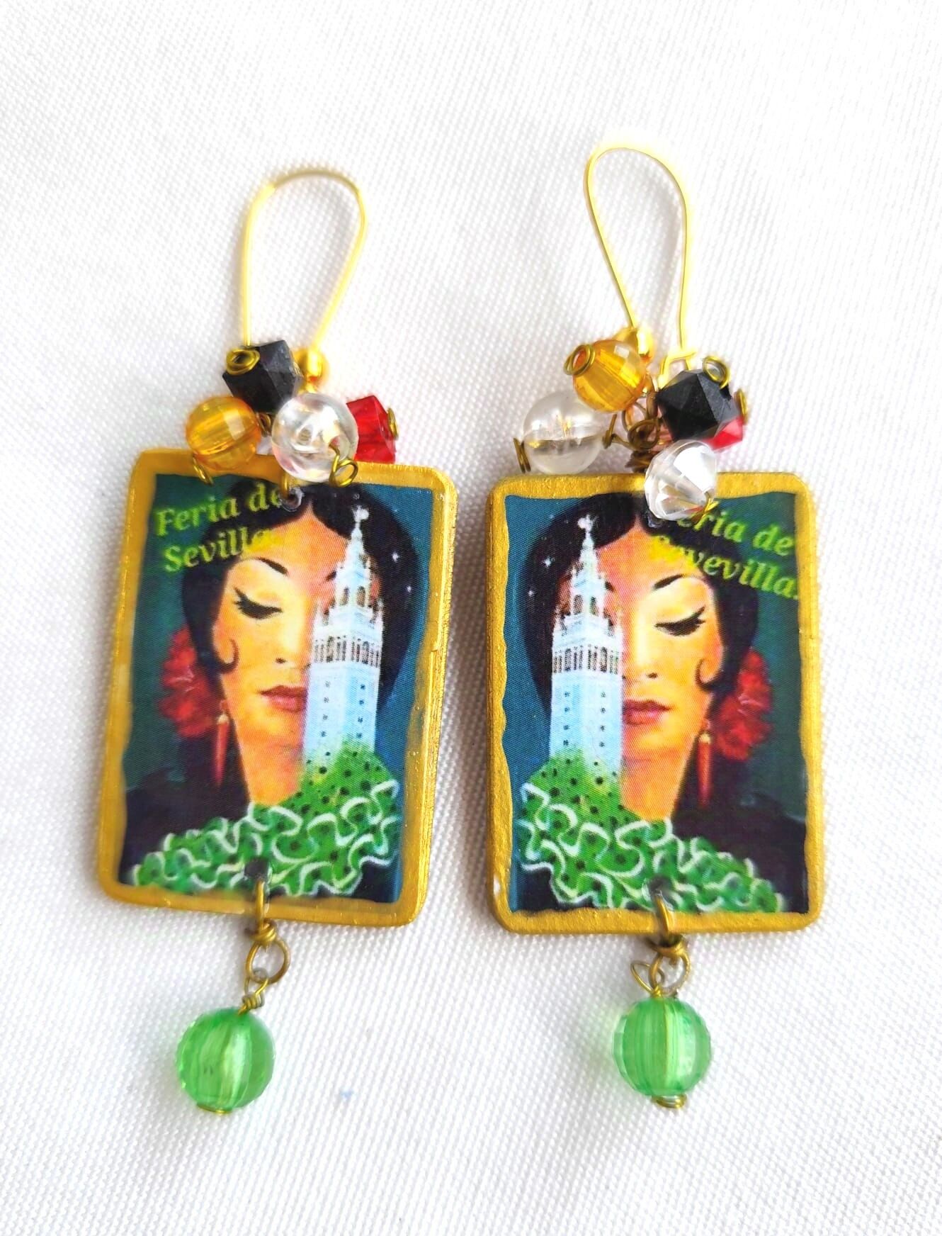 Flamenca wooden eqarrings