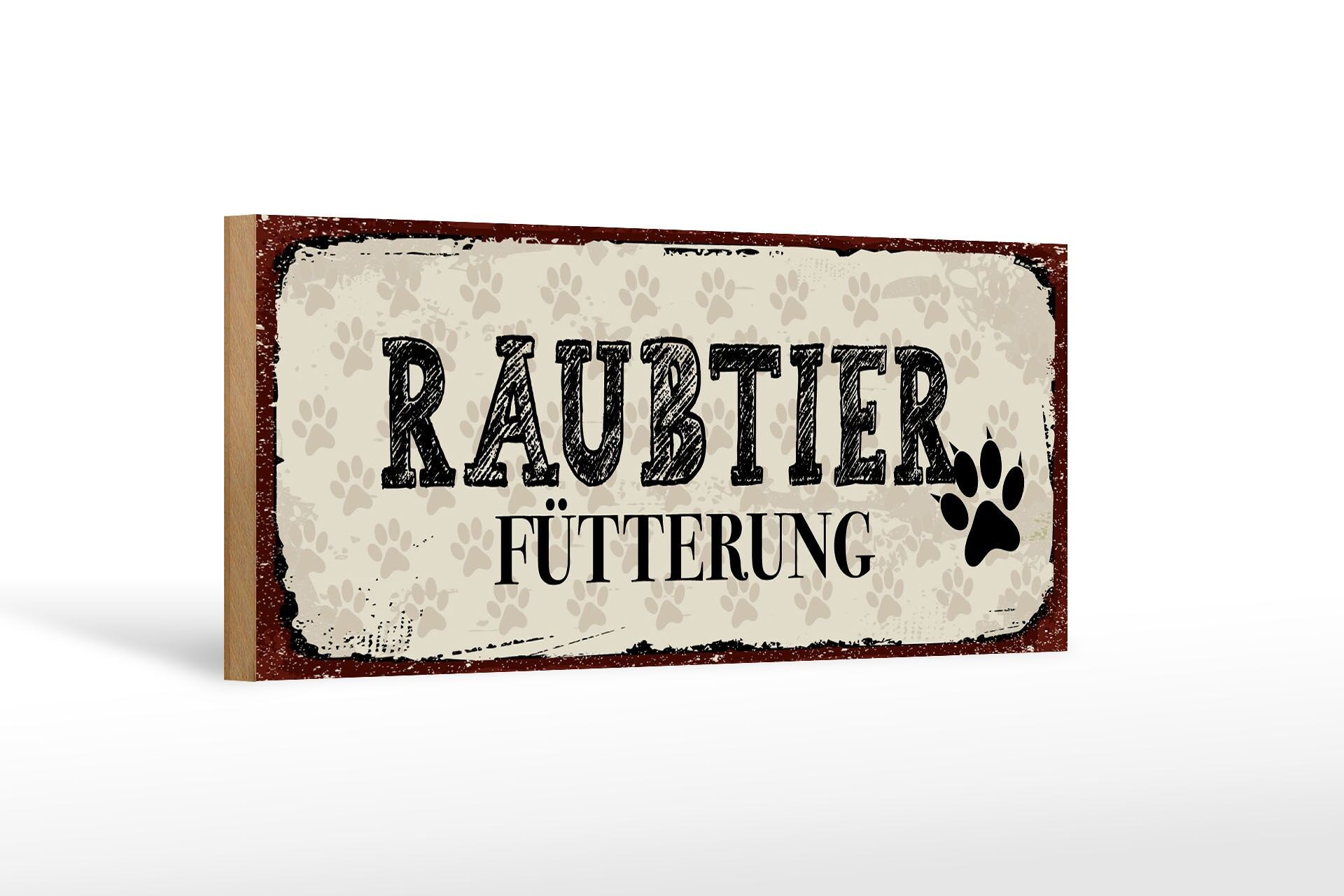 Panneau en bois 27x10 cm avec inscription « Prédateur en train de manger »