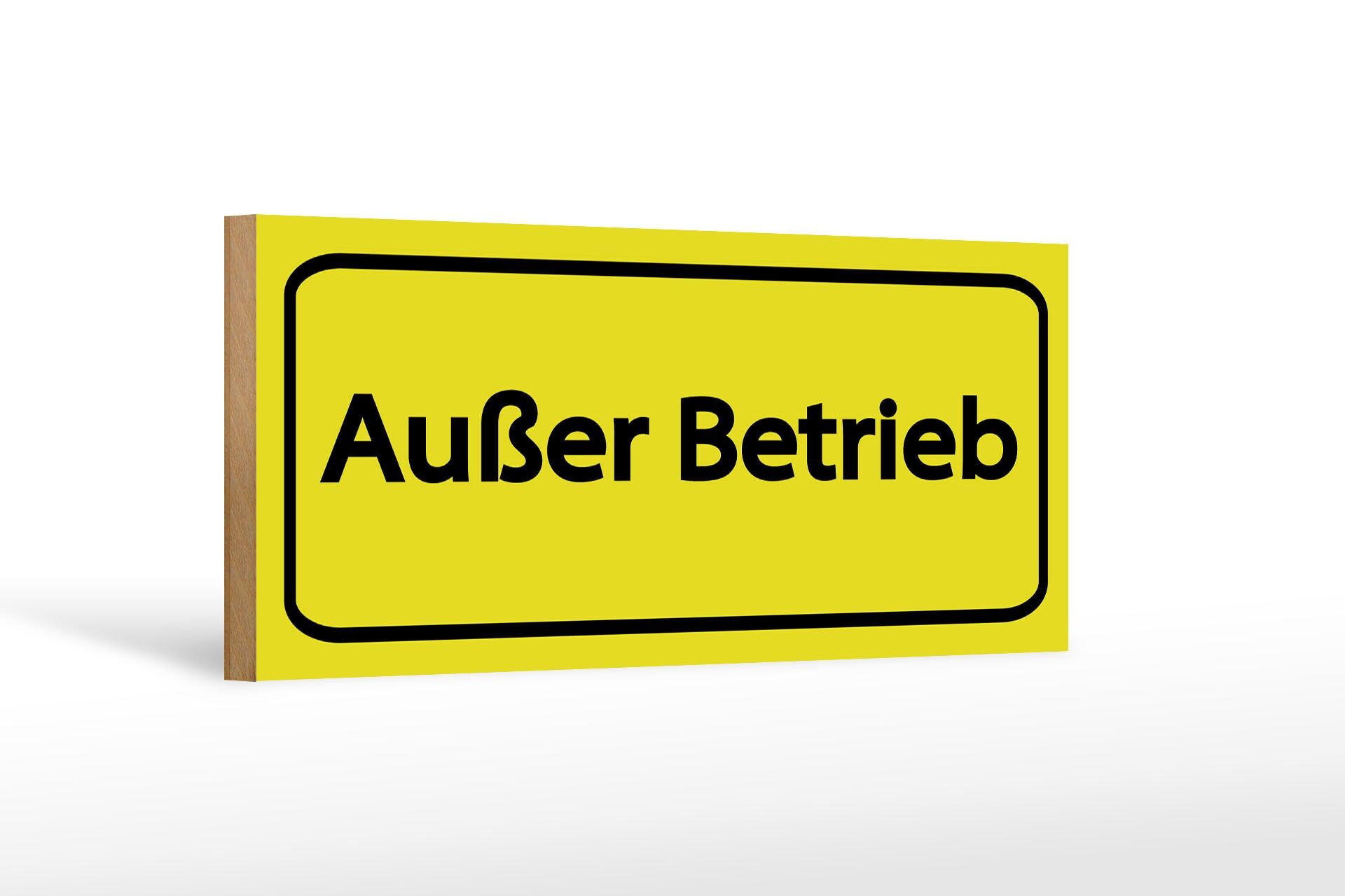 Cartello in legno avviso 27x10 cm Cartello giallo fuori servizio