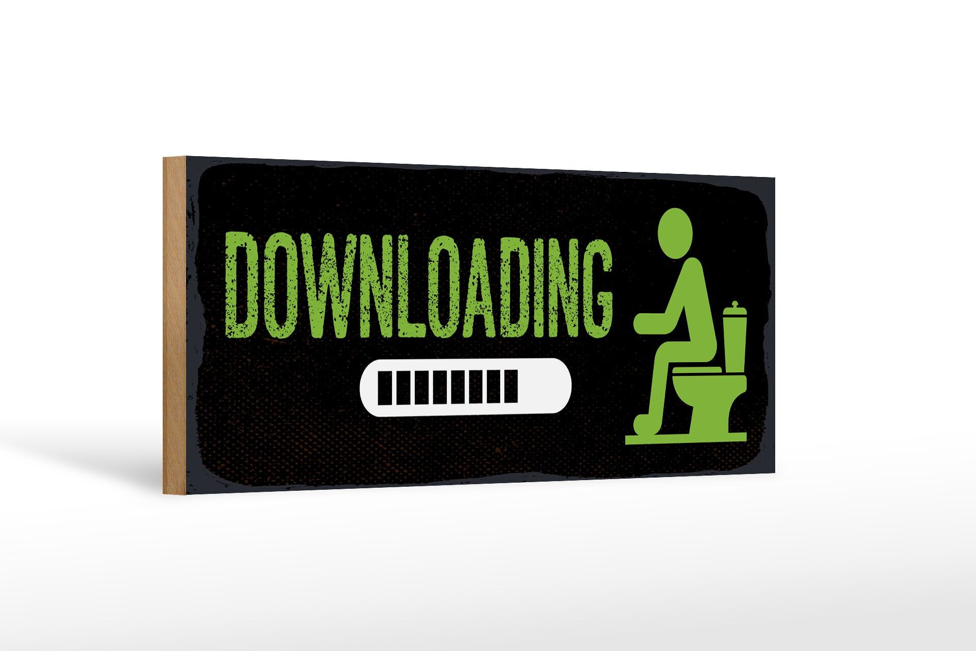 Cartello in legno con scritta 27x10 cm Scarica bar toilette corridoio toilette cartello