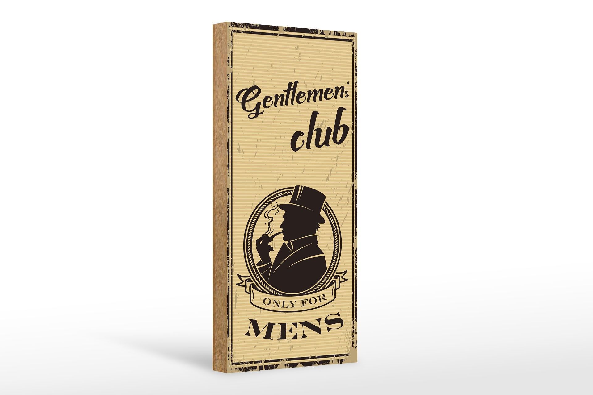 Cartello in legno 27x10 cm Gentlemen's Club solo per uomini cartello