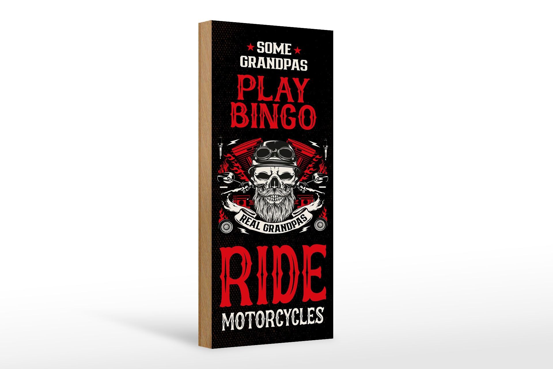 Letrero de madera de 27x10 cm que dice "Algunos abuelos juegan al bingo". Letrero decorativo.