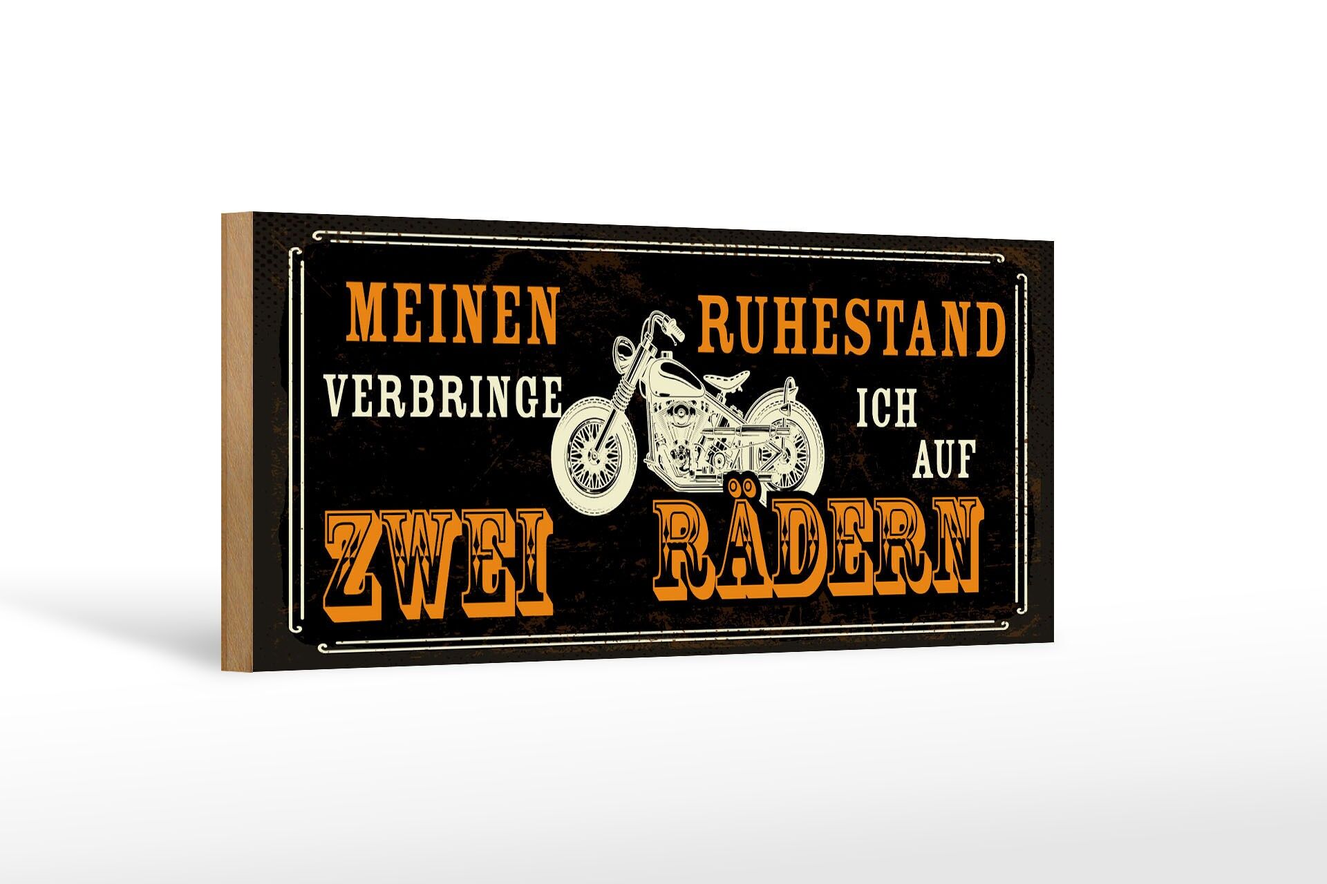 Cartello in legno con la scritta 27x10 cm Trascorro la pensione in moto a due ruote