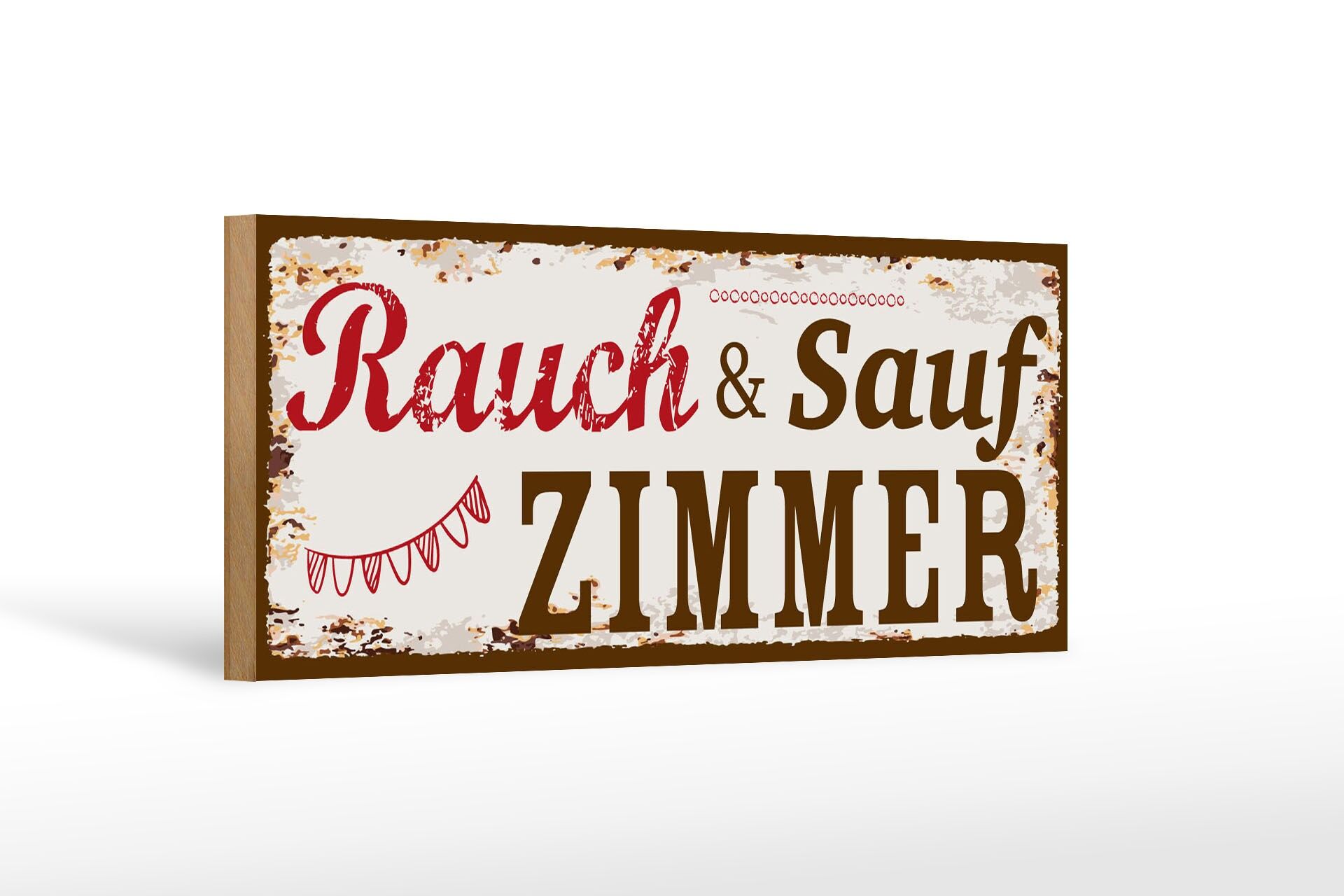 Letrero de madera de 27 x 10 cm para decoración de salas de fumadores y bebidas.