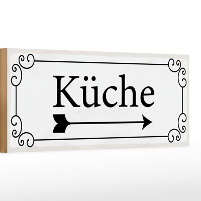 Cartello in legno avviso 27x10 cm cucina freccia destra cartello decorativo