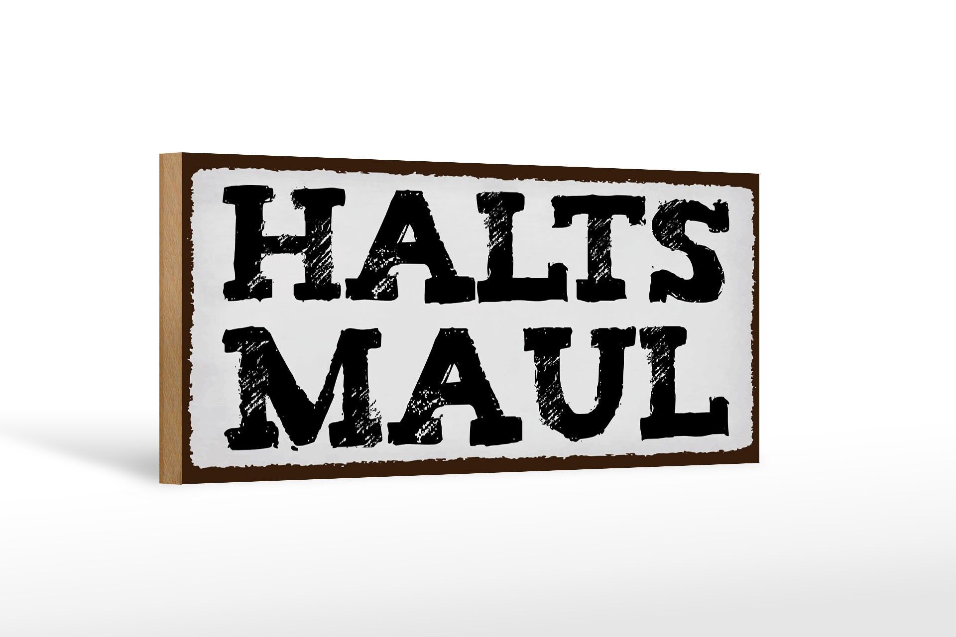 Cartello in legno con scritta 27x10 cm Stai zitto cartello decorativo bianco