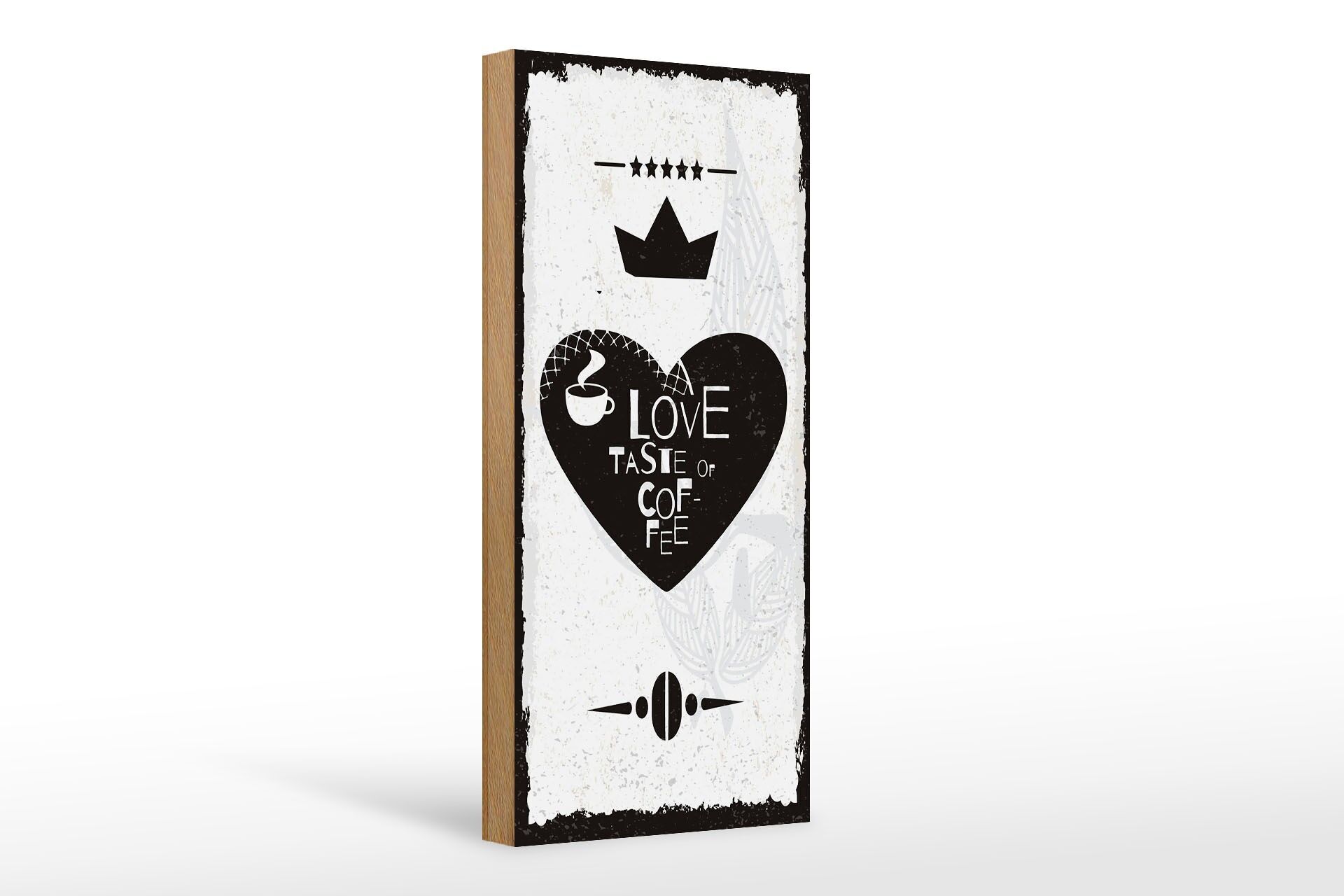 Holzschild Spruch 27x10 cm love taste of coffee Deko Schild