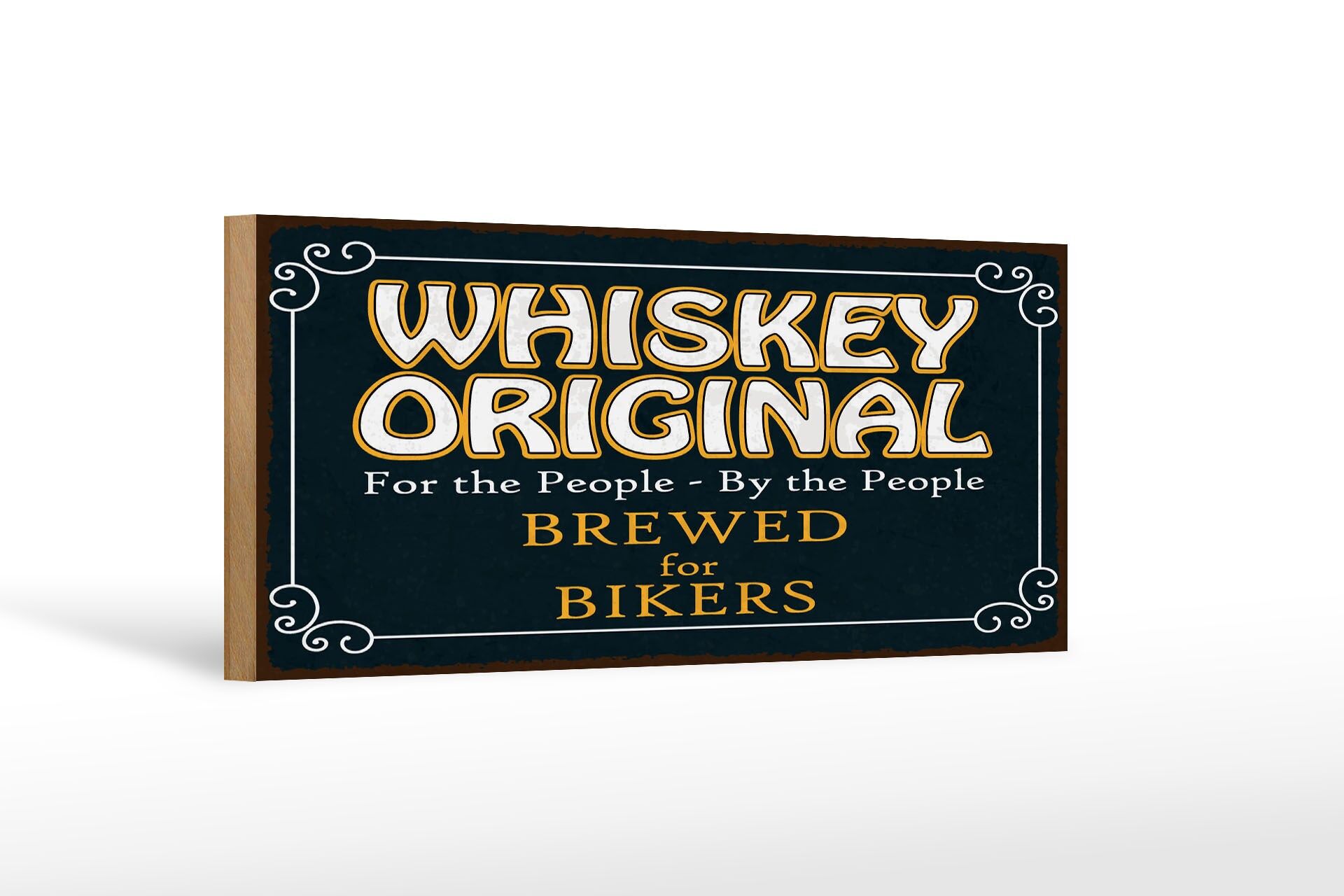 Cartello in legno con scritta 27x10 cm Whiskey originale For the People cartello decorativo