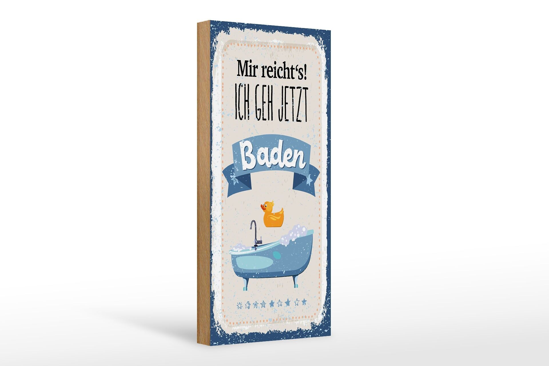 Cartello in legno 27x10 cm con la scritta "Ne ho abbastanza, ora vado a nuotare". Cartello decorativo