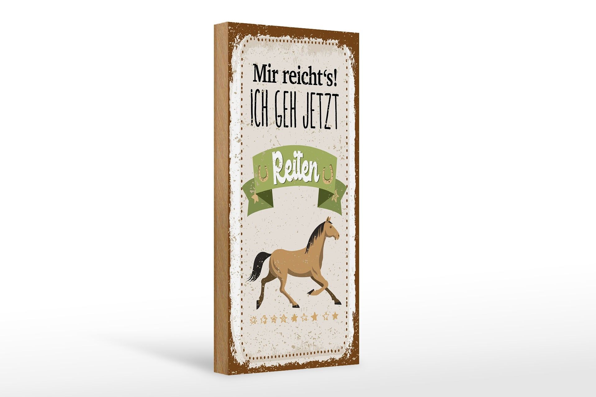Cartello in legno 27x10 cm con la scritta "Ne ho abbastanza, ora vado a cavallo" cartello decorativo