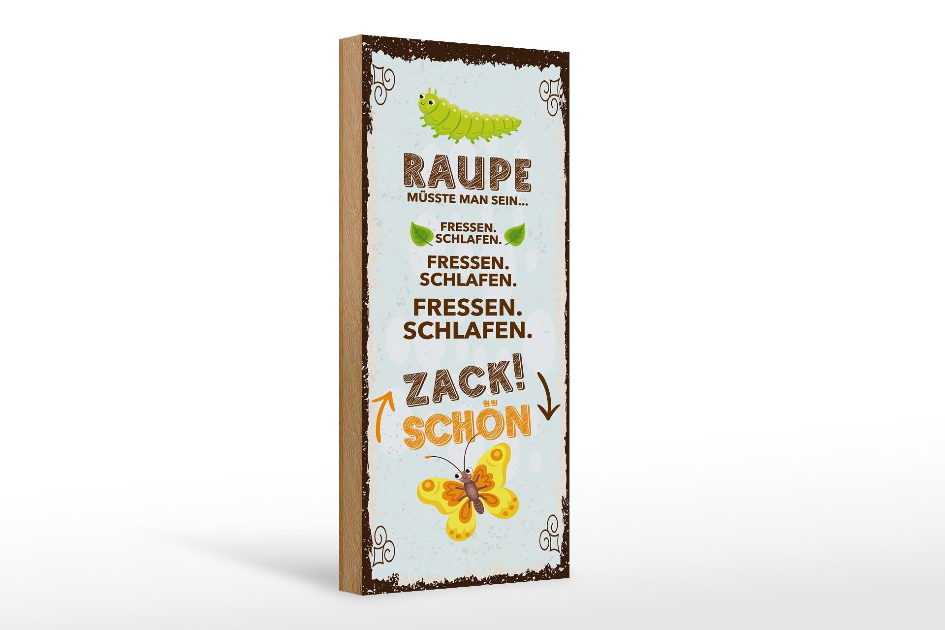 Panneau en bois 27x10 cm avec inscription chenille que tu devrais manger en train de dormir panneau décoratif