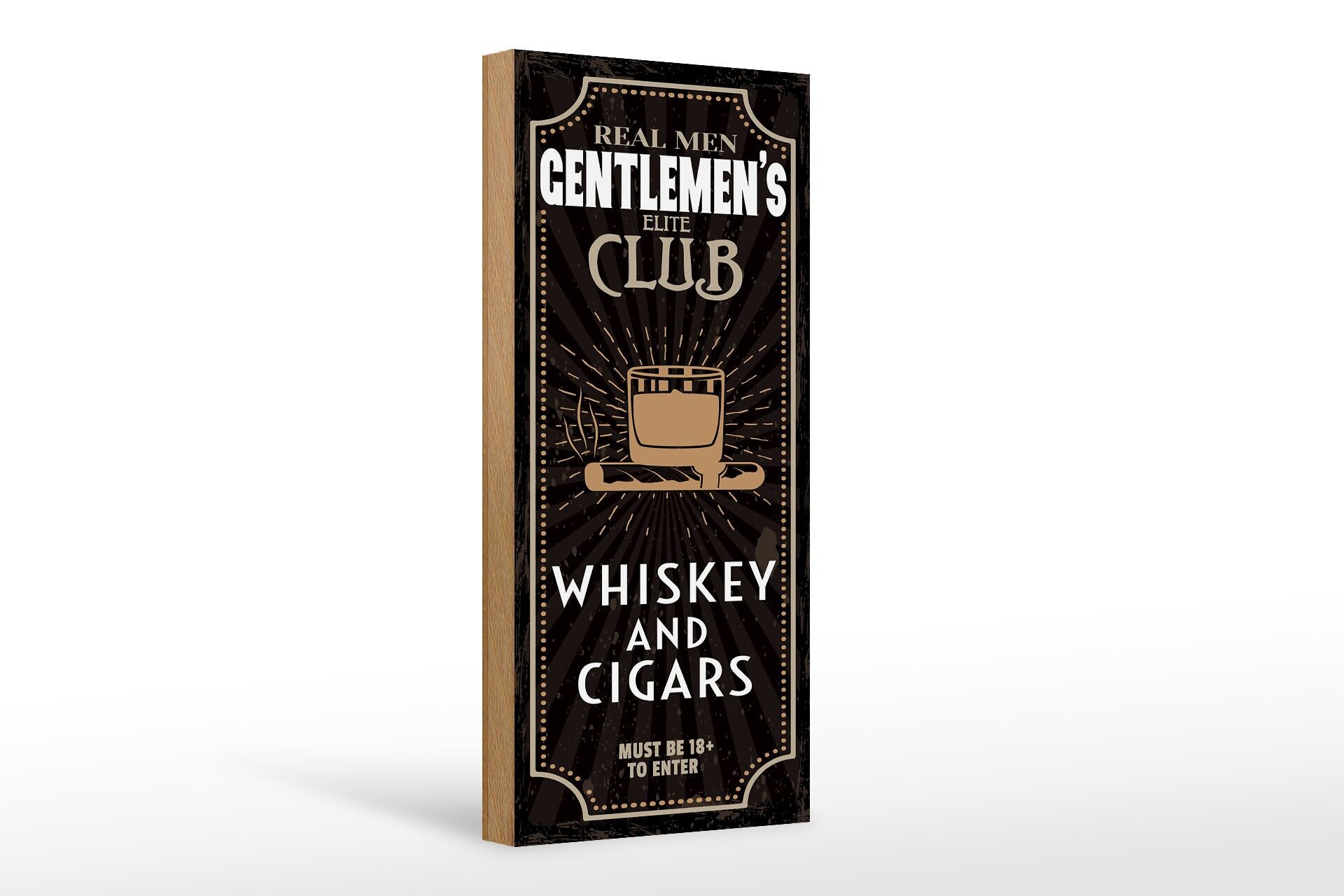Cartello in legno 27x10 cm Veri uomini gentlemen´s elite club cartello decorativo
