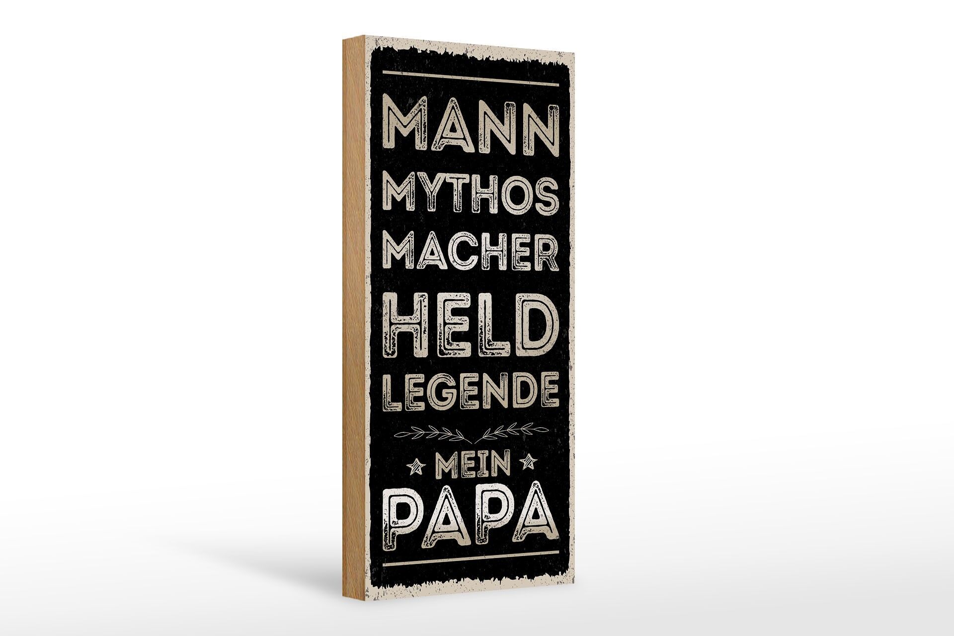 Cartello in legno con scritta 27x10 cm Uomo Mito Creatore Eroe Mio Papà cartello decorativo