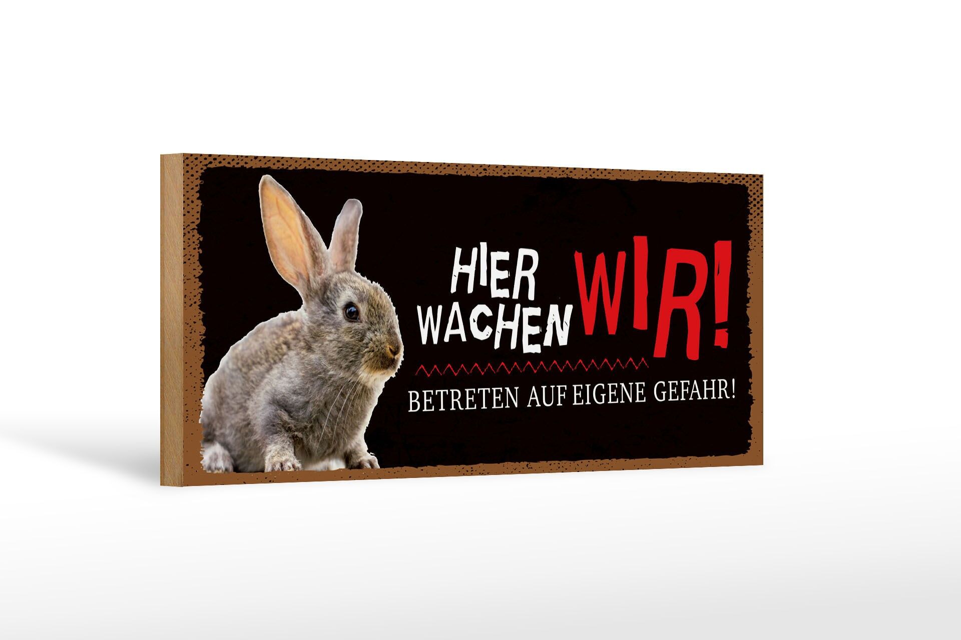 Cartello in legno con scritta 27x10 cm Qui osserviamo i conigli cartello decorativo