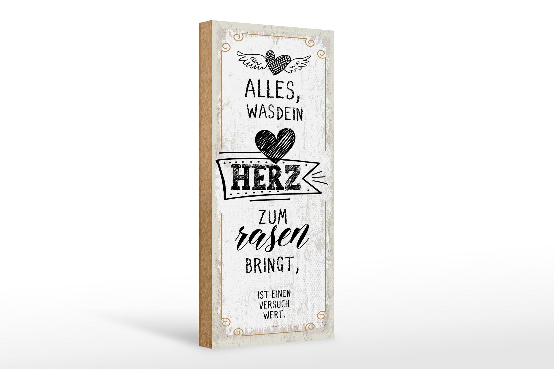 Cartello in legno con scritta 27x10 cm Tutto ciò che fa battere il tuo cuore Cartello decorativo