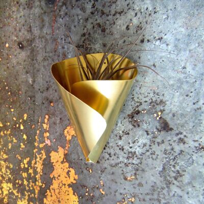 Cuerno de pared de latón (altura 12 cm) - Decoración de pared