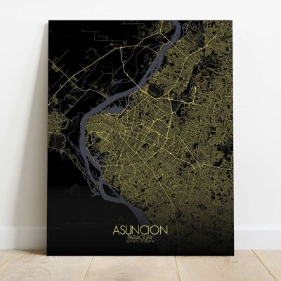 Affiche Asuncion Carte Ville City Map 40x50cm