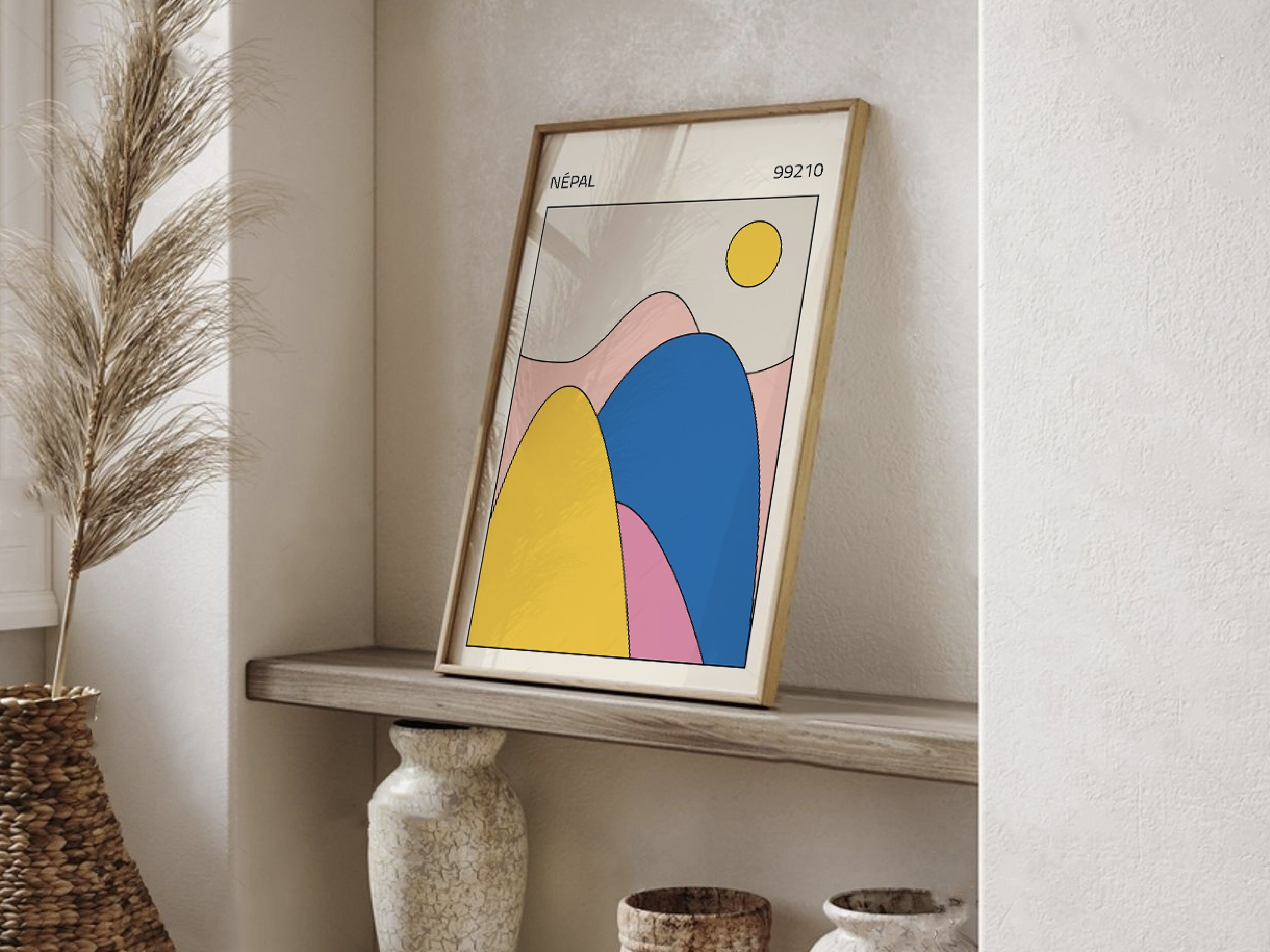 Poster Nepal - Design d'interni minimalista