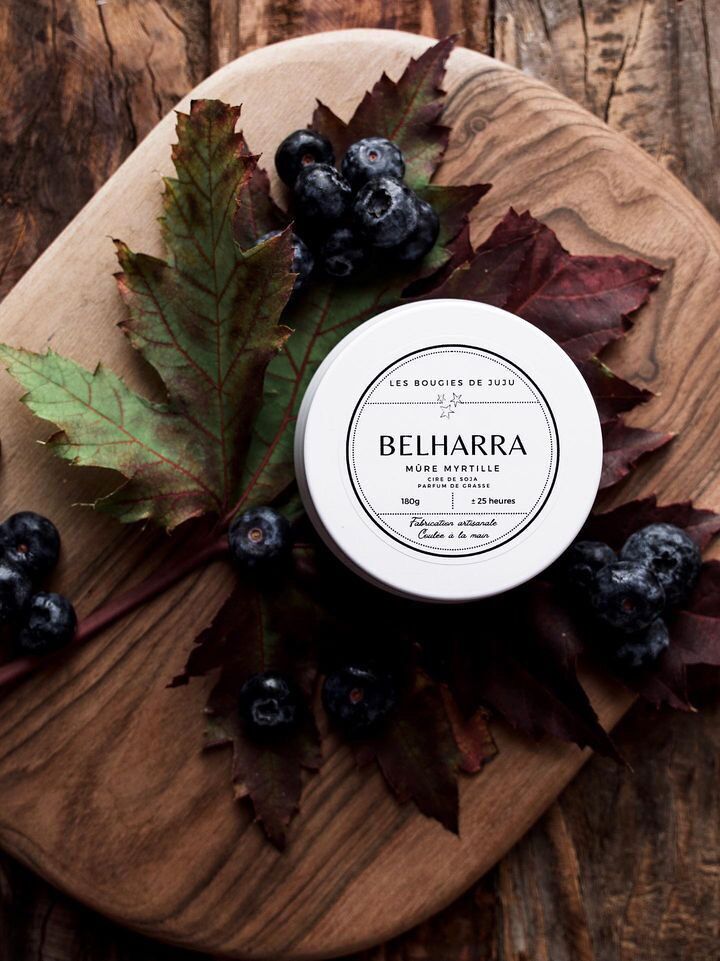 BELHARRA Duftkerze aus Pflanzenwachs - Brombeere/Blaubeere
