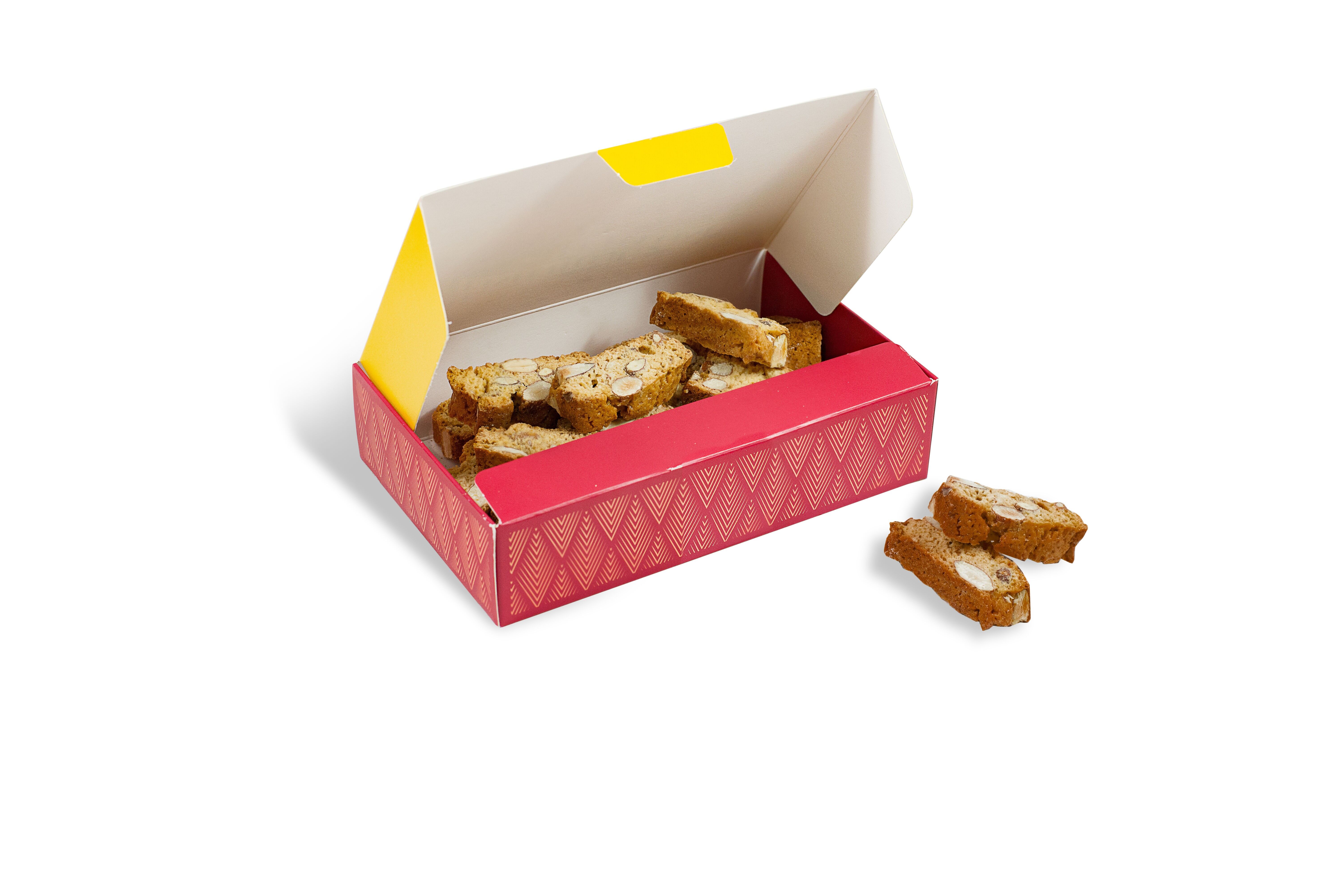 SCATOLA DI CARTONE CROCCANTE DI MANDORLE