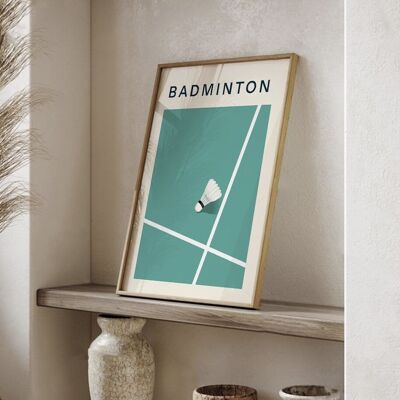 Badminton Poster - Sports Interior Decoration