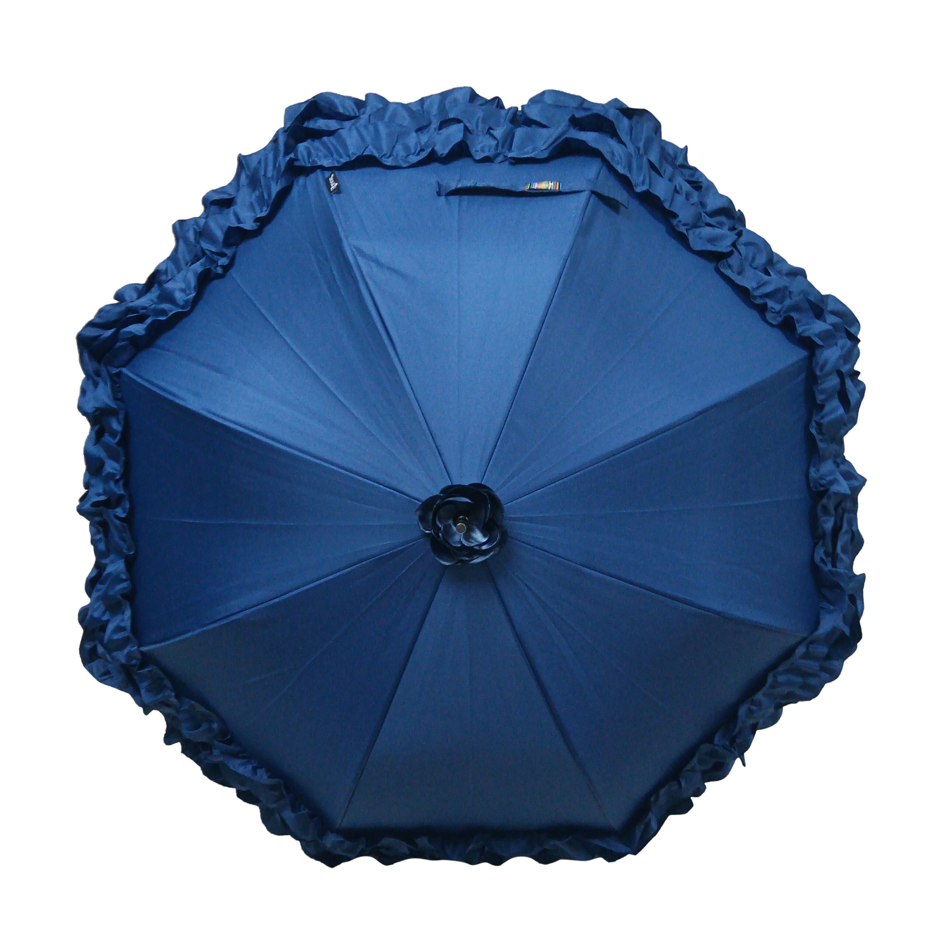 Ombrello automatico Boutique Triple Frill Stick Navy