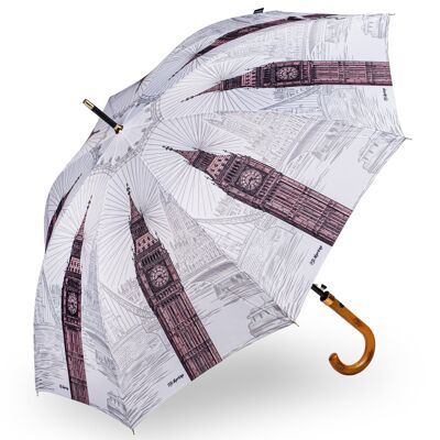Parapluie StormKing Classic City Collection Londres noir et blanc par Soake