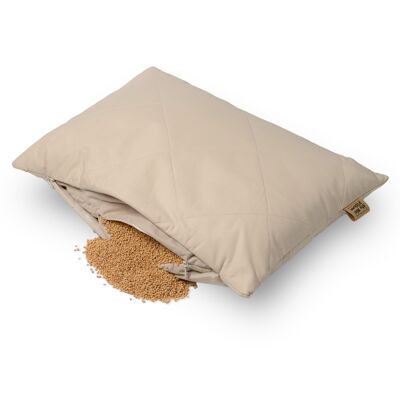 Cuscino di miglio biologico, ergonomico, traspirante, federa trapuntata in morbido cotone, cuscino cervicale con imbottitura biologica