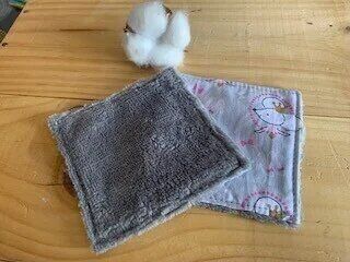 Confezione da 4 salviette grigie con motivo a topo